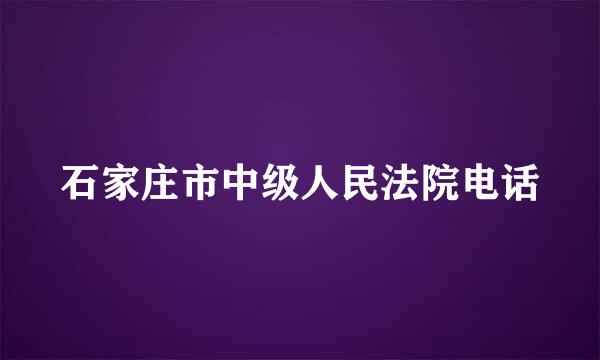 石家庄市中级人民法院电话