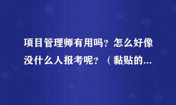 项目管理师有用吗？怎么好像没什么人报考呢？（黏贴的或者回答中肯打酱油的就别回答啦。）