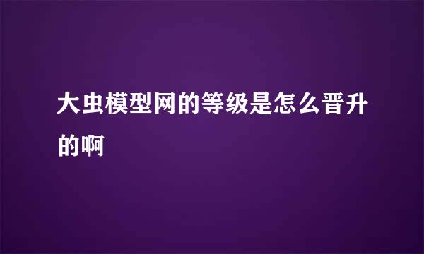 大虫模型网的等级是怎么晋升的啊