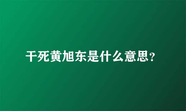 干死黄旭东是什么意思？