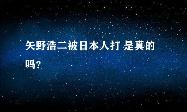 矢野浩二被日本人打 是真的吗？