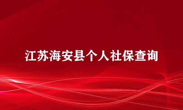 江苏海安县个人社保查询