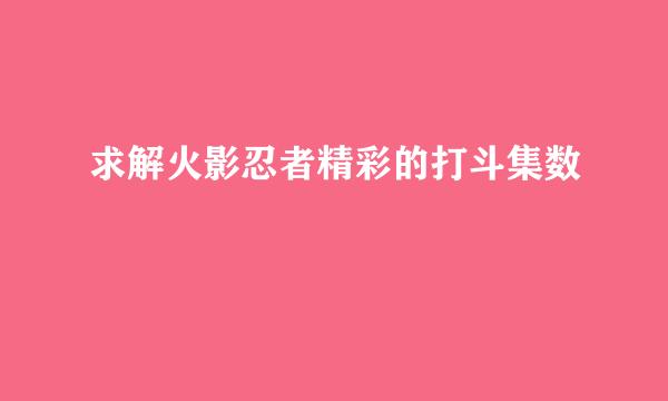 求解火影忍者精彩的打斗集数