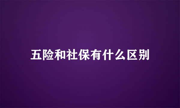 五险和社保有什么区别