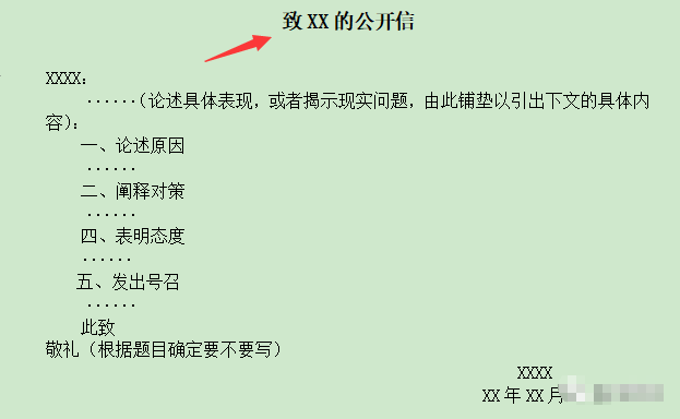 公开信的格式