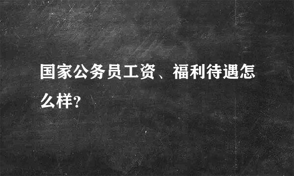 国家公务员工资、福利待遇怎么样？