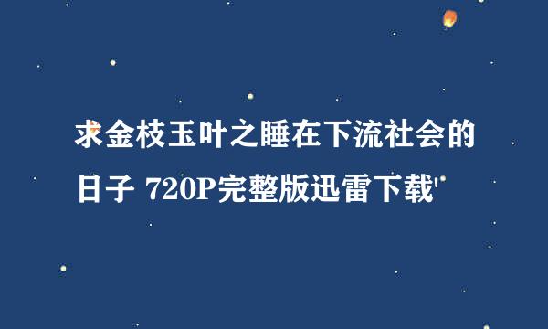 求金枝玉叶之睡在下流社会的日子 720P完整版迅雷下载'