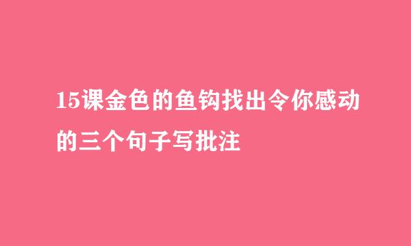 15课金色的鱼钩找出令你感动的三个句子写批注