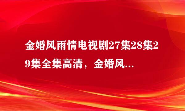 金婚风雨情电视剧27集28集29集全集高清，金婚风雨情第27集第28集第29集全集优酷土豆