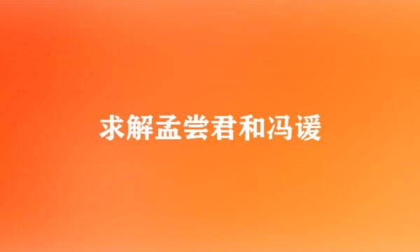 求解孟尝君和冯谖