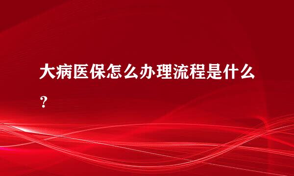 大病医保怎么办理流程是什么？