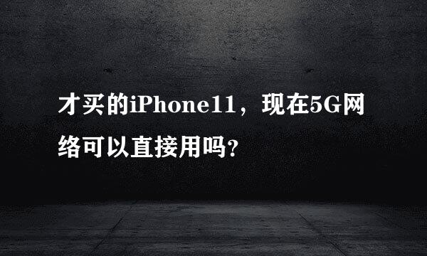 才买的iPhone11，现在5G网络可以直接用吗？