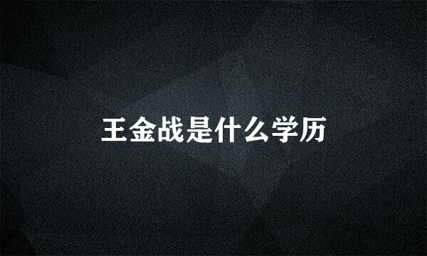 王金战是什么学历