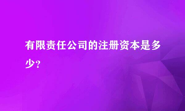 有限责任公司的注册资本是多少？