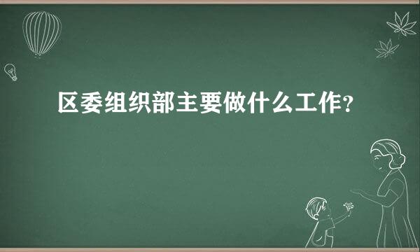 区委组织部主要做什么工作？