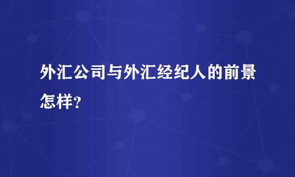 外汇公司与外汇经纪人的前景怎样？