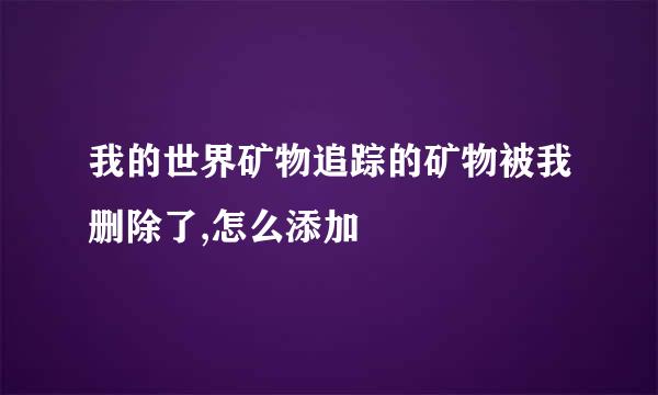 我的世界矿物追踪的矿物被我删除了,怎么添加