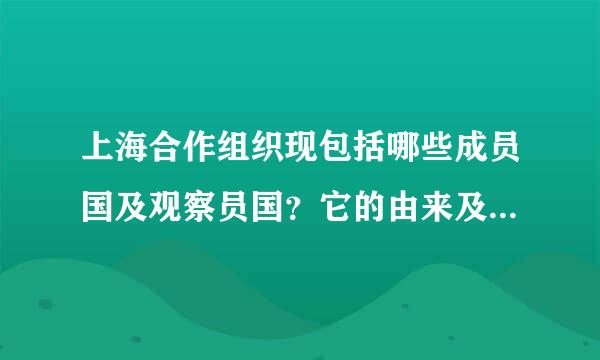 上海合作组织现包括哪些成员国及观察员国？它的由来及主旨是什么？