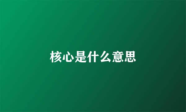 核心是什么意思