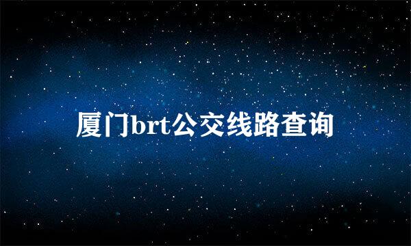 厦门brt公交线路查询