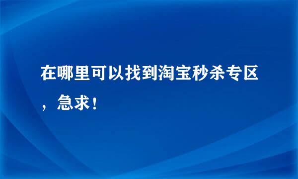 在哪里可以找到淘宝秒杀专区，急求！