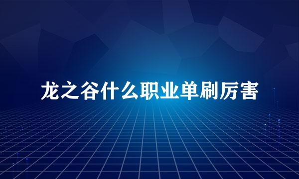 龙之谷什么职业单刷厉害