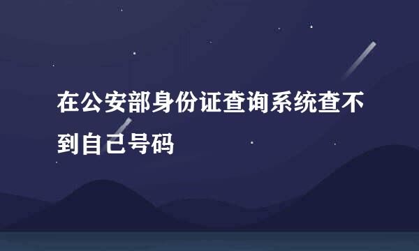 在公安部身份证查询系统查不到自己号码