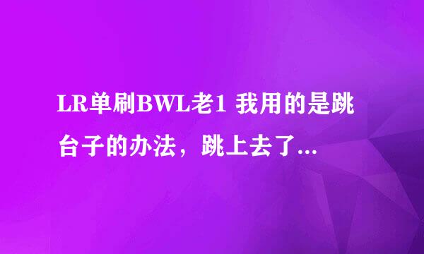 LR单刷BWL老1 我用的是跳台子的办法，跳上去了BOSS也上去了，但是刷的小怪一直不消失这个怎么办啊