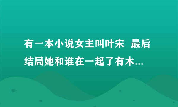 有一本小说女主叫叶宋  最后结局她和谁在一起了有木有和苏静在一起