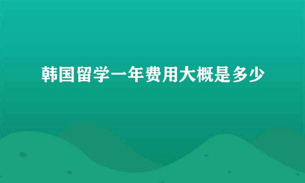 韩国留学一年费用大概是多少