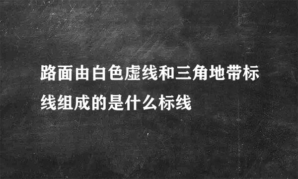 路面由白色虚线和三角地带标线组成的是什么标线