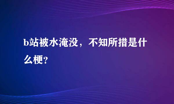 b站被水淹没，不知所措是什么梗？