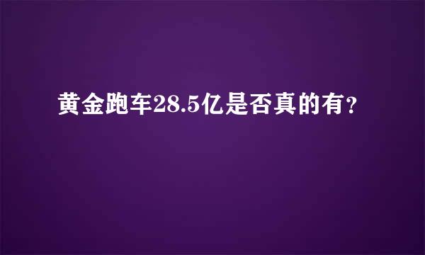 黄金跑车28.5亿是否真的有？