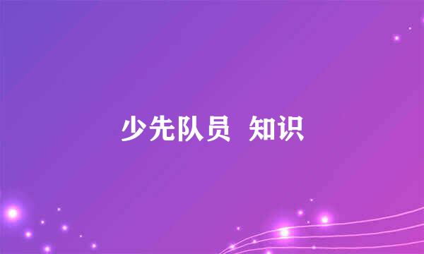 少先队员  知识