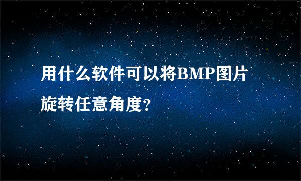 用什么软件可以将BMP图片旋转任意角度？