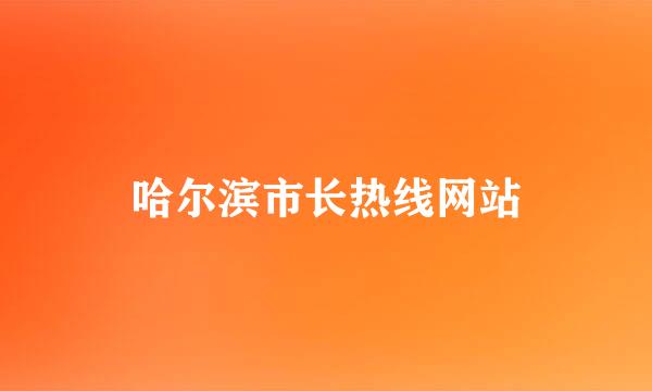 哈尔滨市长热线网站