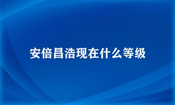 安倍昌浩现在什么等级