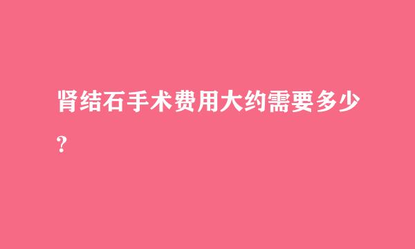 肾结石手术费用大约需要多少？