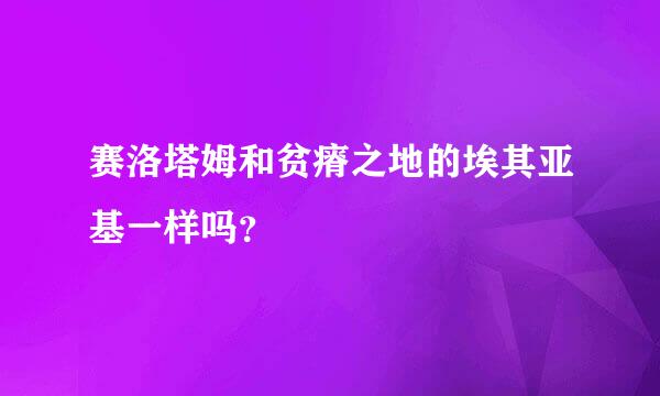 赛洛塔姆和贫瘠之地的埃其亚基一样吗？