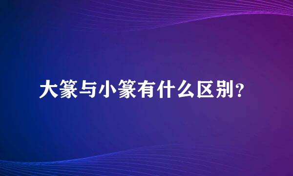 大篆与小篆有什么区别？