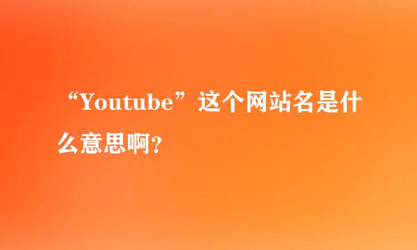 “Youtube”这个网站名是什么意思啊？