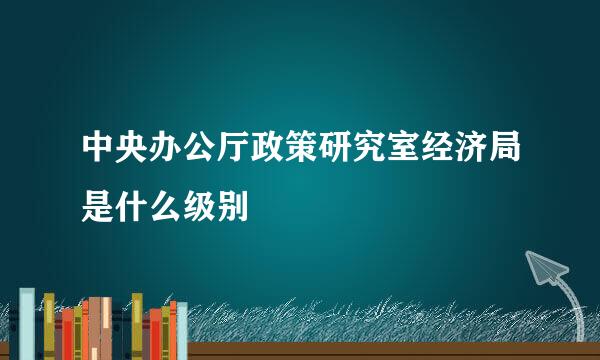 中央办公厅政策研究室经济局是什么级别