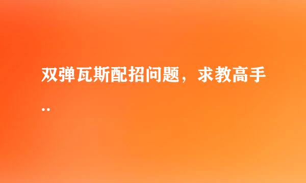 双弹瓦斯配招问题，求教高手..