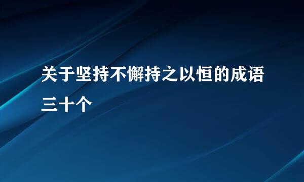 关于坚持不懈持之以恒的成语三十个