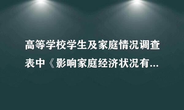 高等学校学生及家庭情况调查表中《影响家庭经济状况有关信息》怎么填？详细的