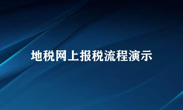 地税网上报税流程演示