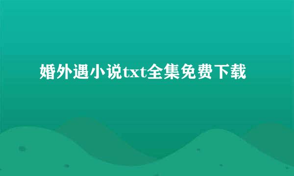 婚外遇小说txt全集免费下载