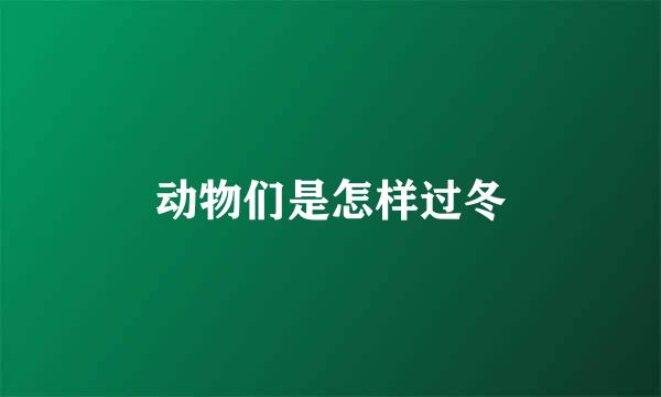 动物们是怎样过冬