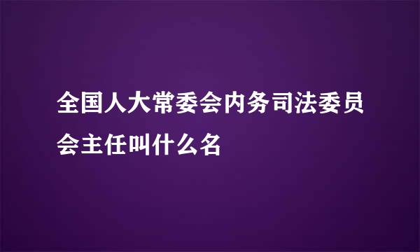 全国人大常委会内务司法委员会主任叫什么名