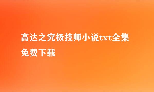 高达之究极技师小说txt全集免费下载